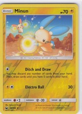 2018 Minun Uncommon SM - Celestial Storm 54/168 NM Reverse Holo LP-NM