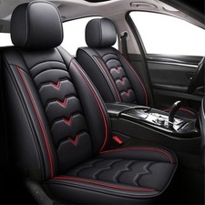 Car Seat Covers Front Rear for Camry 2012-2024 5pcs Waterproof Black Red