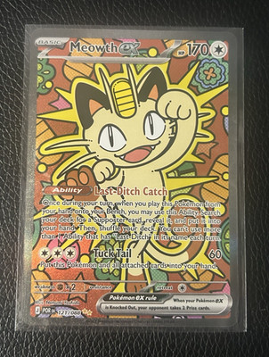 Pokemon Company Meowth ex 121/088 Paldean Fates Full Art Holo 2024 EN