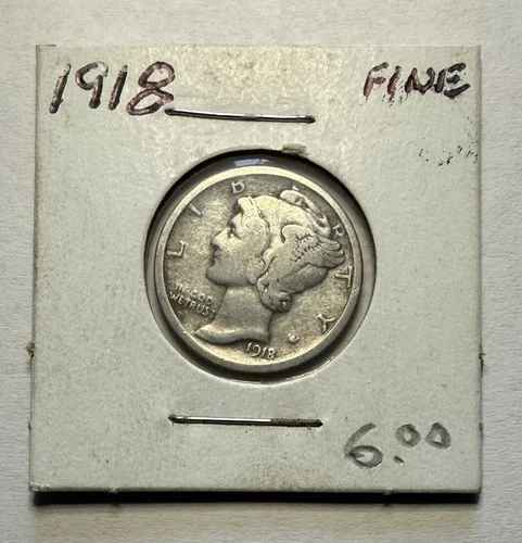 1918-P Mercury Dime 10C SILVER - Fine (F)