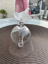 Vintage Signed Lalique Crystal Dove Bird Bell Excellent Condition