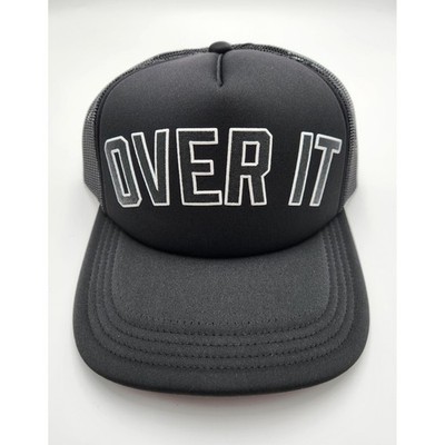 Over It Trucker Hat Adjustable Black and White 100% Polyester New