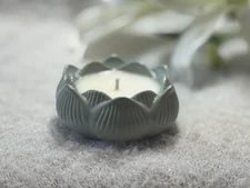 Handmade Soy Wax Candle in Cement Lotus Holder – Home Decor Gift