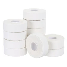 Athletic Sports Tape, Athletic Tape Easy Tear 1 in x 45 Ft, 12 Rolls, White