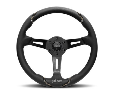 MOMO Motorsport Gotham Steering Wheel Black Leather Grip, 350mm - GOT35BK0B