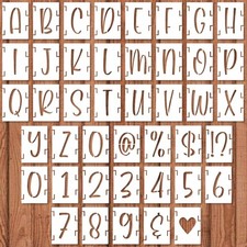 2 Inch Alphabet Stencils - 42pcs Reusable Interlocking Plastic Letters, Numbe...