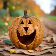 Halloween Ragon House Collectable 15” Terracotta Color Big Mouth Pumpkin Luminar