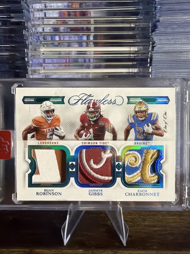 2023 Flawless College Bijan Robinson Gibbs Charbonnet Triple Patch Rookie #1/1!