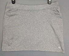 Adias Golf Skorts Skirt Womens Large Gray Heathered Stretches Pockets Logo