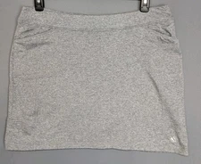 Adias Golf Skorts Skirt Womens Large Gray Heathered Stretches Pockets Logo