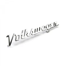 Volkswagen Chrome Metal Hood Script Emblem - 15cm VW Bug Bus Ghia Type 1 Type 2 