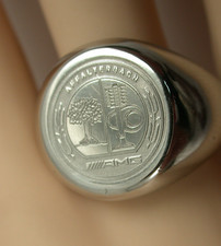 schwerer Herrenring massiv Platin 950 -  AMG Autotuning Symbol - Unikat