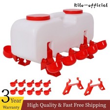 Semi-Auto Chicken Waterer with 10 Drinking Cup for Chickens Ducks Geese 2.5 Gal