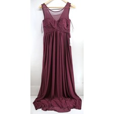 NEW Birdy Grey Small Ryan Cabernet Wine Burgundy Bridesmaid Dress Maxi Wedding