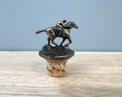 Blanton s Bourbon Whiskey Cork Bottle Stopper w/Race Horse & Jockey Letter 'L 
