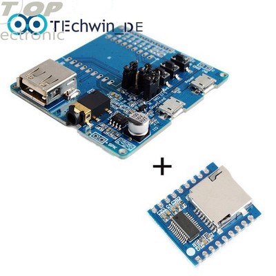 Mini MP3 Serial Voice Control Module MCU IO Control SD/TF Card Sound Module *mn