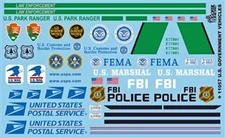 Gofer Racing 1/24 US Government Vehicles Decal Sheet - 11057