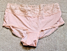 Brand New Deep Lace Trimmed Short Style Knickers, Beige, Medium UK 10-12