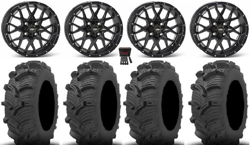 ITP Hurricane 12" Wheels Black 26" Executioner Tires Honda Foreman Rancher SRA - Picture 1 of 4