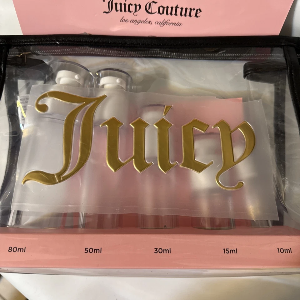 Новый Juicy Couture косметический прозрачный сумка с логотипом JC мульти путешествий бутылки - Изображение 4 из 4