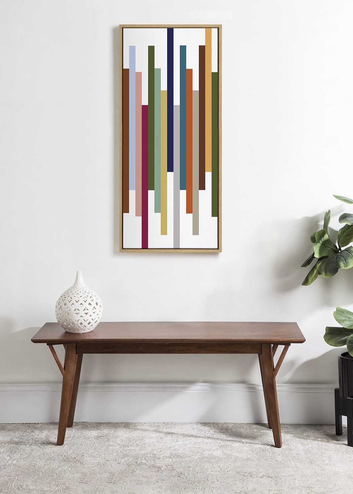 Sylvie Modern Color Block Stacks Framed Canvas Wall Art by The Creative Bunch...
