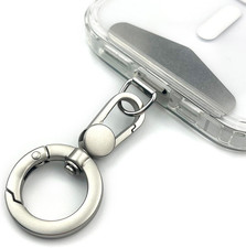 Metal Phone Tether, Universal Cellphone Lanyard Pad with 360 Rotation Spring Rin