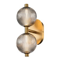 Badleuchte Wandlampe Led Metall Glas 39 Cm IP44 In Gold Grau Kugel Schirm