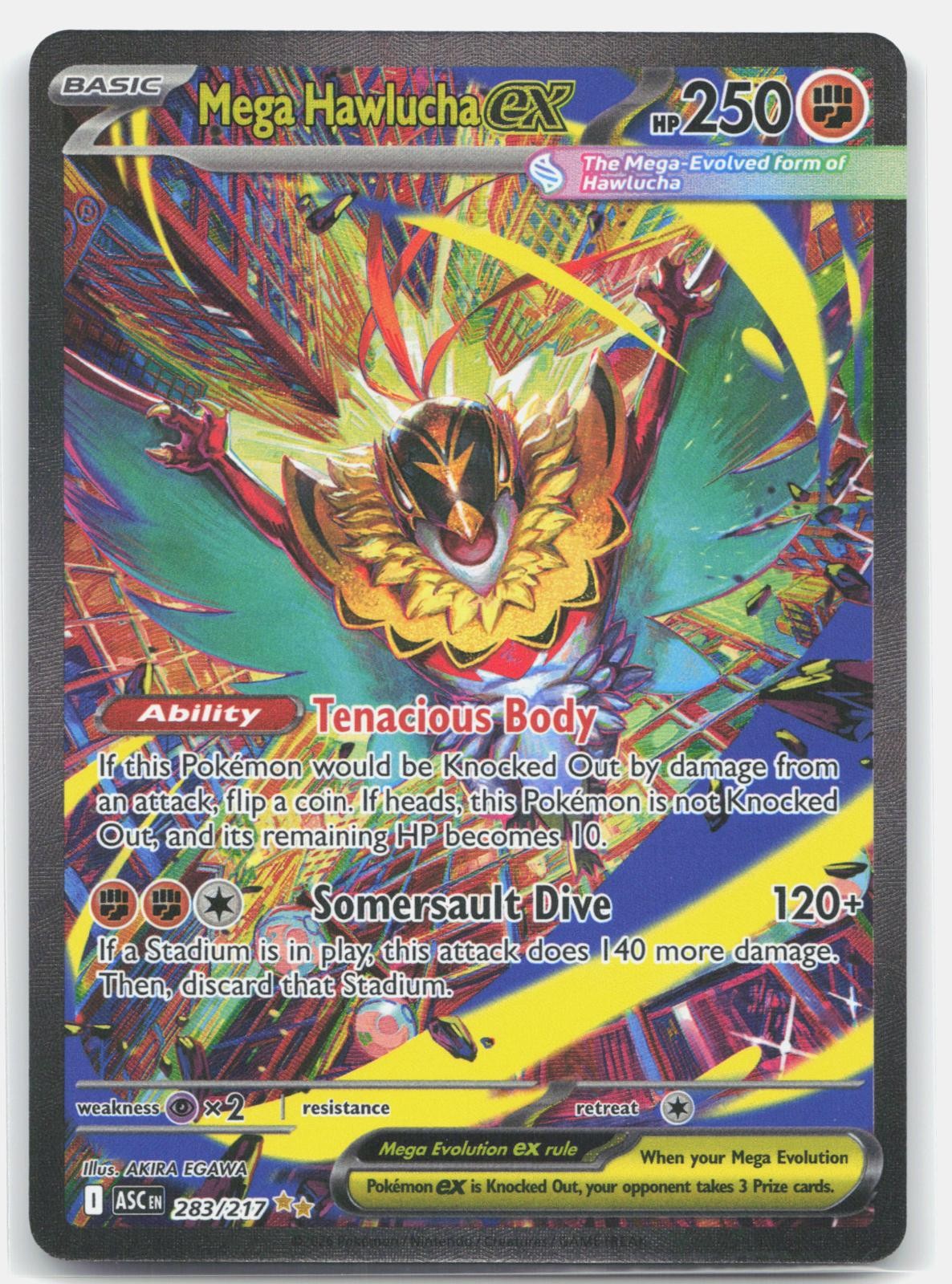 Mega Hawlucha ex 283/217 Ascended Heroes Pokemon Holo LP
