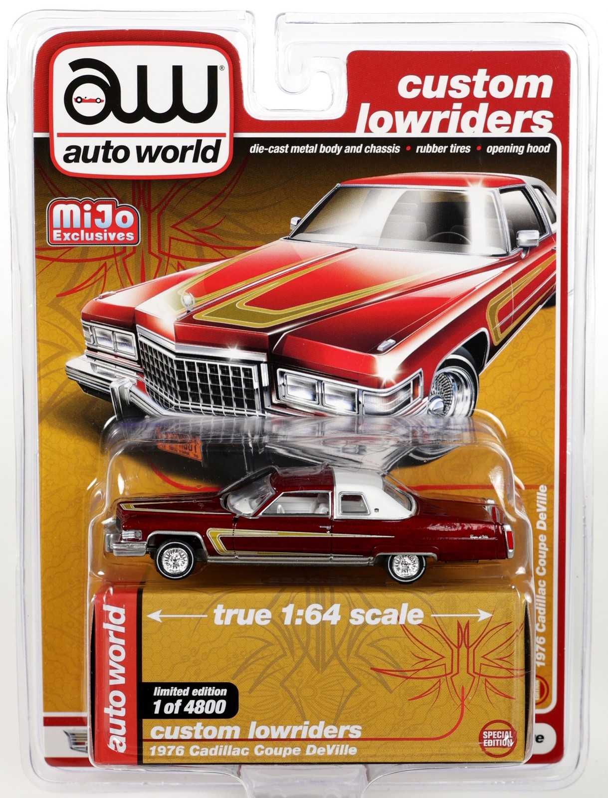 Auto World 1976 Cadillac Coupe DeVille Custom Lowriders MiJo Exclusives - CP7661