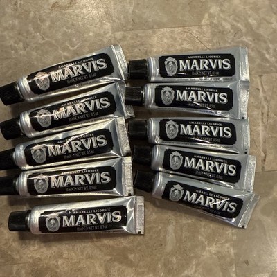 MARVIS Travel Mini Toothpaste LOT OF 10 Amarelli Licorice 0.5 oz X 10