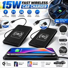 Wireless Car Phone Charger Fast Charging Pad Mat For iPhone Samsung Universal