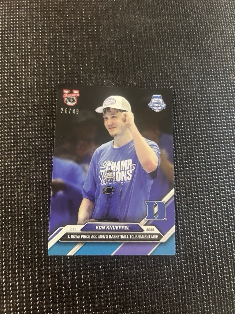 Kon Knueppel Duke 2024-25 Bowman U NOW Basketball Card 86 Blue Parallel 20/49