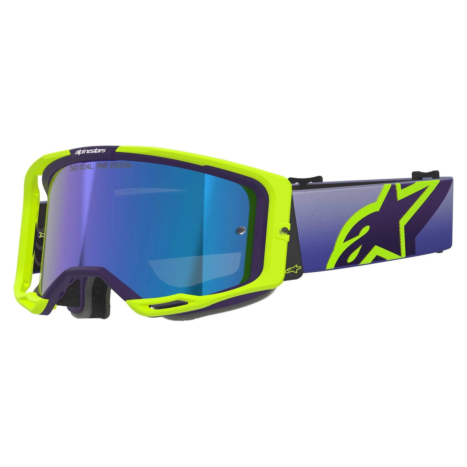 Alpinestars Purple/Yellow/Blue Vision 8 Corp Goggles Fluo Mirror Size: One Size - Image 4