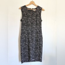 Calvin Klein 8 shift dress mixed abstract pattern zip work professional fall