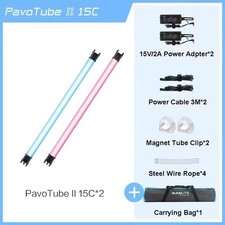 2x Nanlite PavoTube II 15C 2700K-7500K RGB Full Color LED Video Tube Light APP
