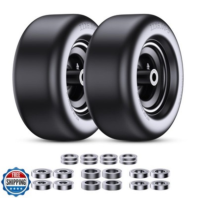 11x6.00-5'' Lawn Mower Front Wheels, Zero-steering Solid Wheels for Residentia