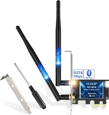 EDUP PCIe WiFi 6E Card Bluetooth 5.2 AX 5400 Mbps AX210 Tri-Band Black 