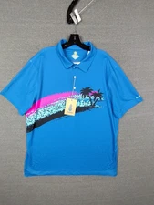 Chubbies Mens Shirt XL Blue Performance Polo Golf Casual Resort  Light Tropical