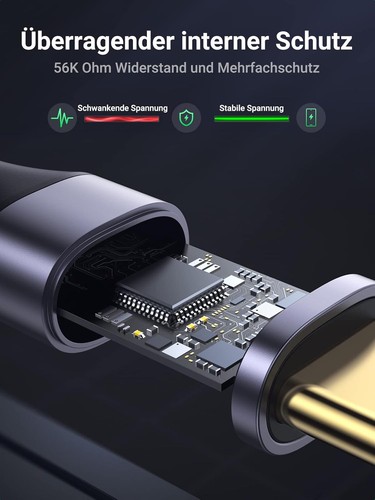 UGREEN USB C Ladekabel QC 3.0 USB C Kabel USB 3.0 5Gbps Nylon USB auf USB C (2m) - Bild 4 von 7