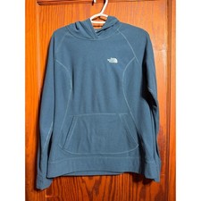 The North Face Polartec Classic Fleece Hoodie Teal Blue Womens Large Pullover