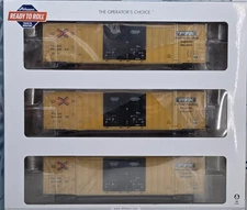 Athearn Ready to Roll Railbox 60' Gunderson Double Door Box Car 3 Pack ATH75252