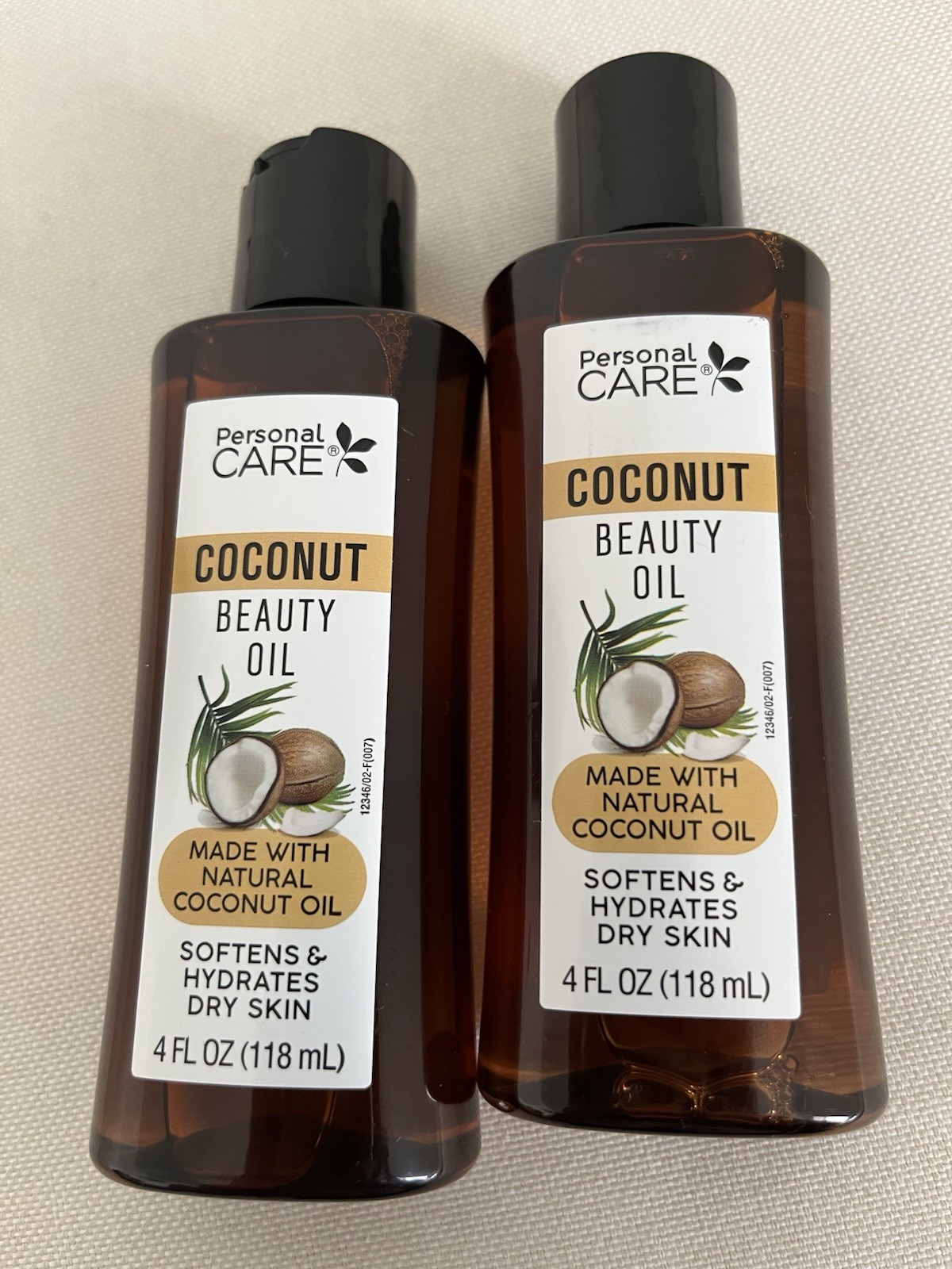 2x Personal Care COCONUT BODY OIL Made With Natural Coconut Oil 2x4oz