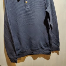 Goodfellow Men Soft Quilted 1/4 Snap Stand Collar Pullover Sweatshirt Blue S NWT