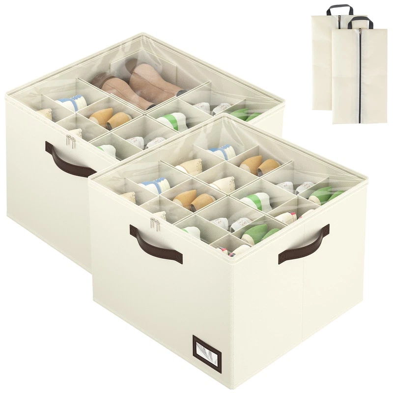 Large Foldable Shoe Storage Bins Dividers