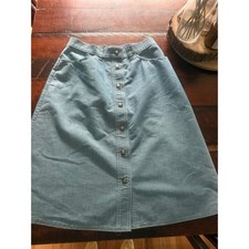 Vintage 70s Denim Chambray Levi s Snap Front Skirt/30 waist, US Size 10