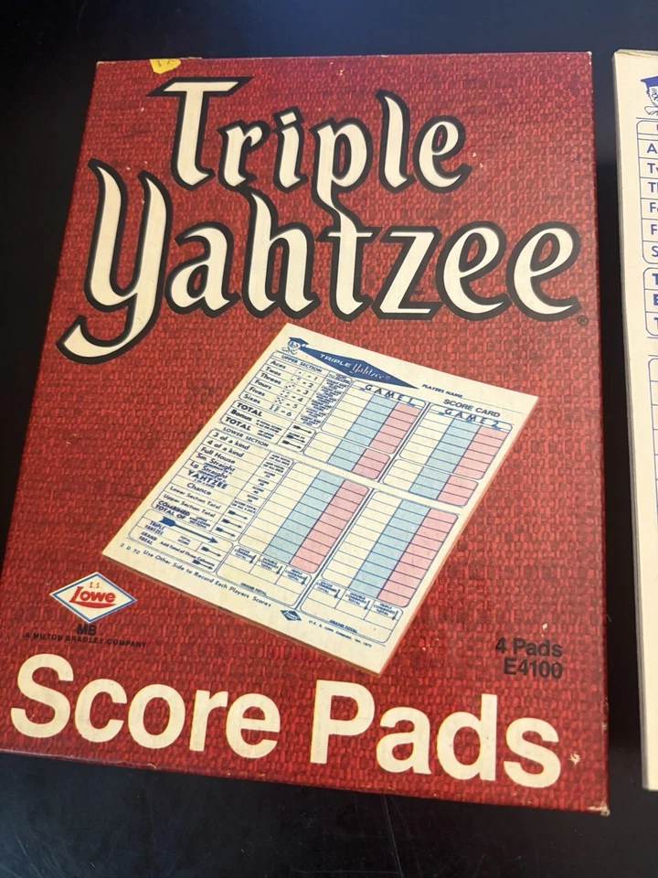 Vintage Triple Yahtzee 1973 Score Cards 4 Pads Lowe Milton Replacements - Image 4 of 4
