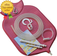 Enema Bag Kit for Colon Cleansing with Platinum Cured Silicone Hose