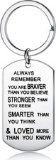 Inspirational Keychain You Are Braver Than You Believe Stainless Steel