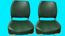 2 NEW GREEN LOW BACK FOLD DOWN BOAT SEATS- free fast shipping now from U.S.