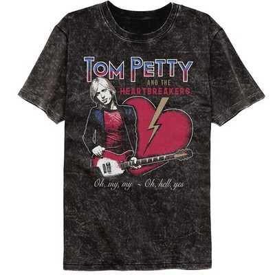 Tom Petty Oh My Offiziell Lizenziert Erwachsene Kurzärmelig Mineral Wash T-Shirt